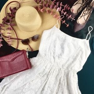 Vintage inspired white lace dress